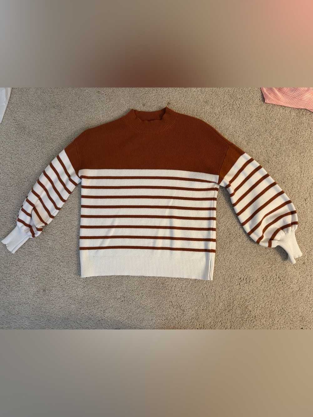 Zesica Women's Rust Ribbed Sweater